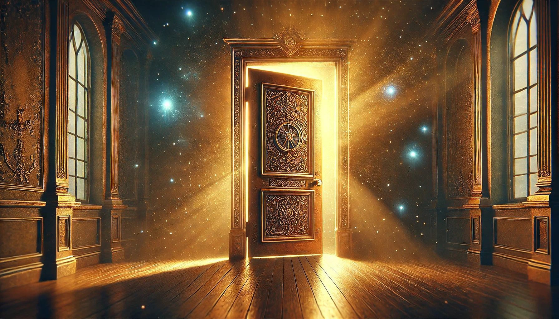 Ein fotorealistisches, mystisches Bild für eine verschlossene Tür oder ein geheimnisvolles Portal