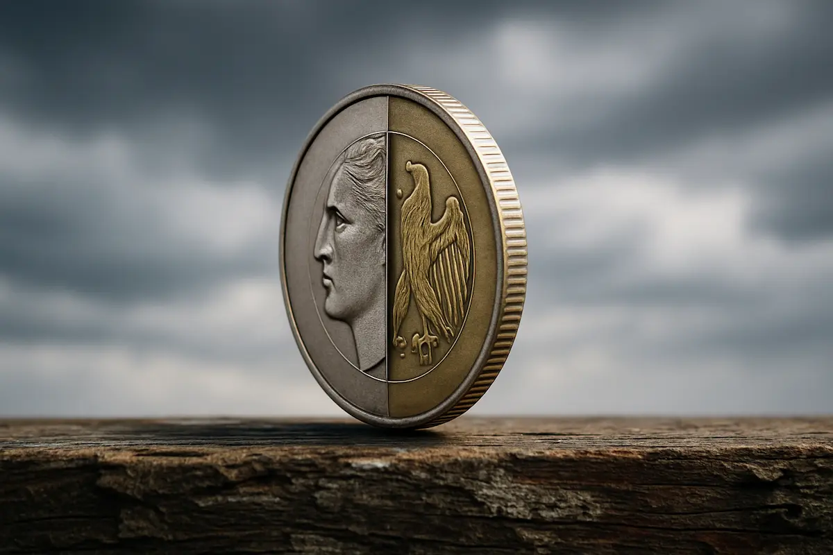 Die münze mit 2 Seiten